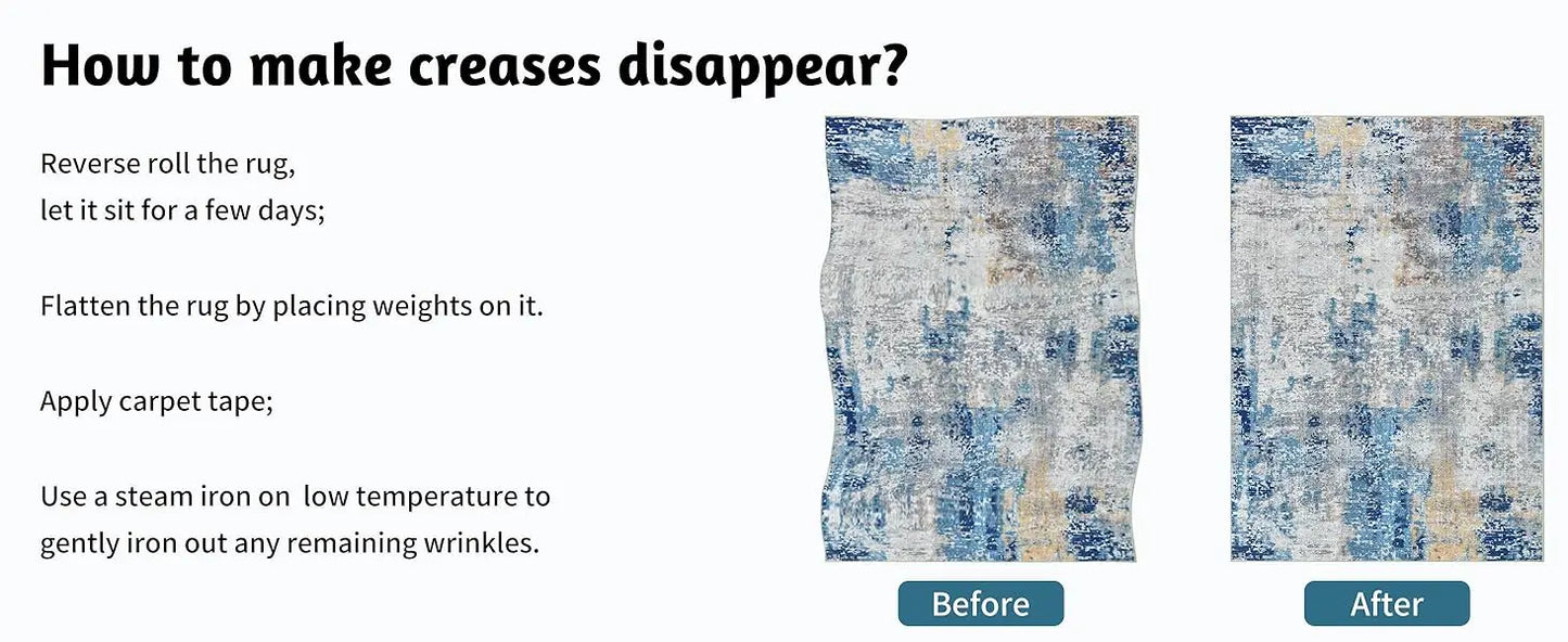 Modern Abstract Soft Non Slip Machine Washable Area Rug