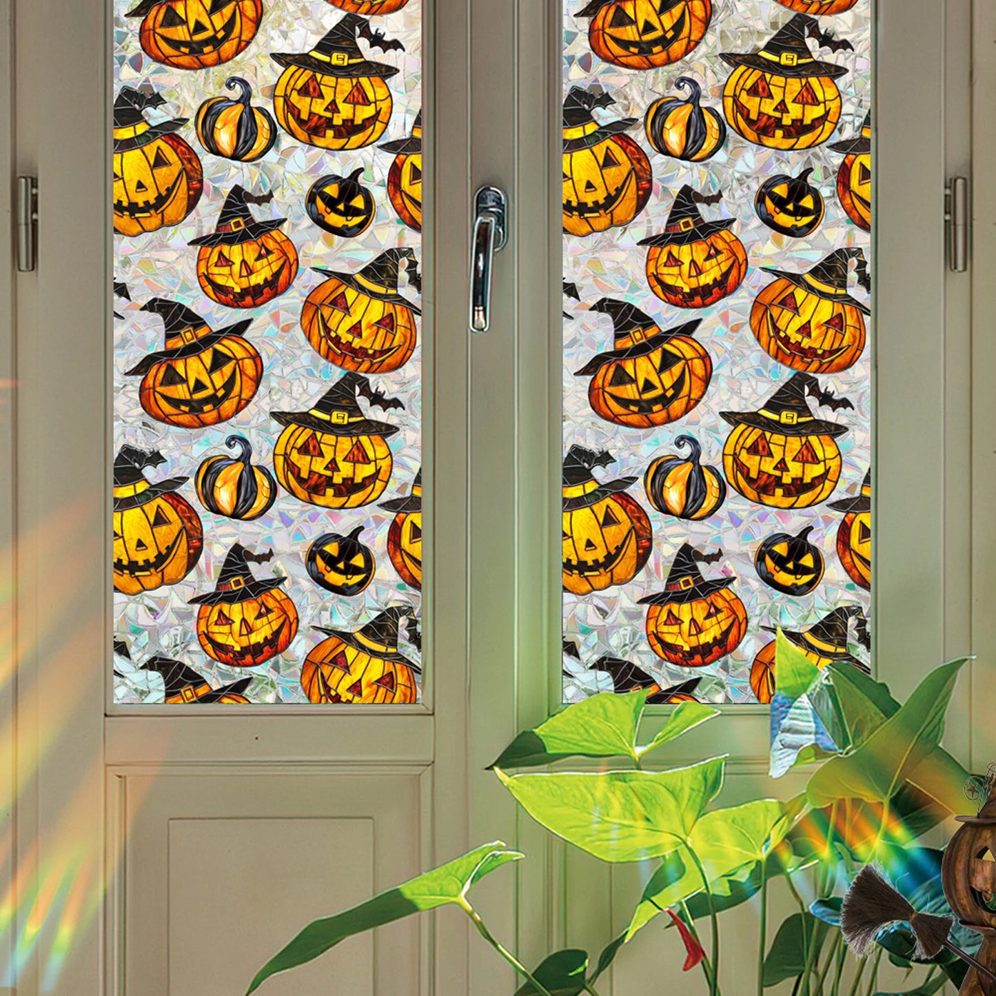 Spooky Halloween Window Clings Ghost Witch And Spider Web