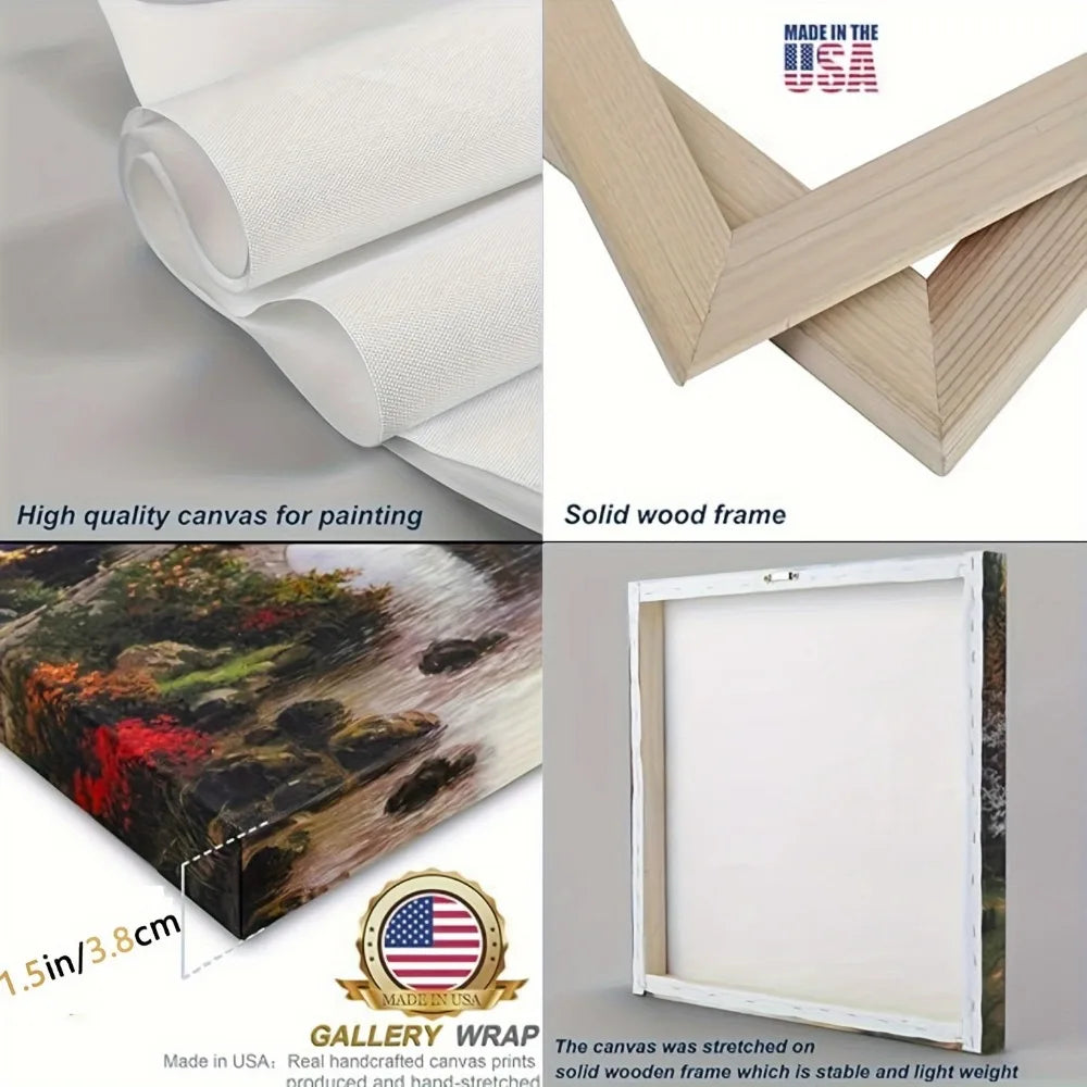 Solid Pine Wood Framed Gallery Wrapped Canvas Mural Wall Art