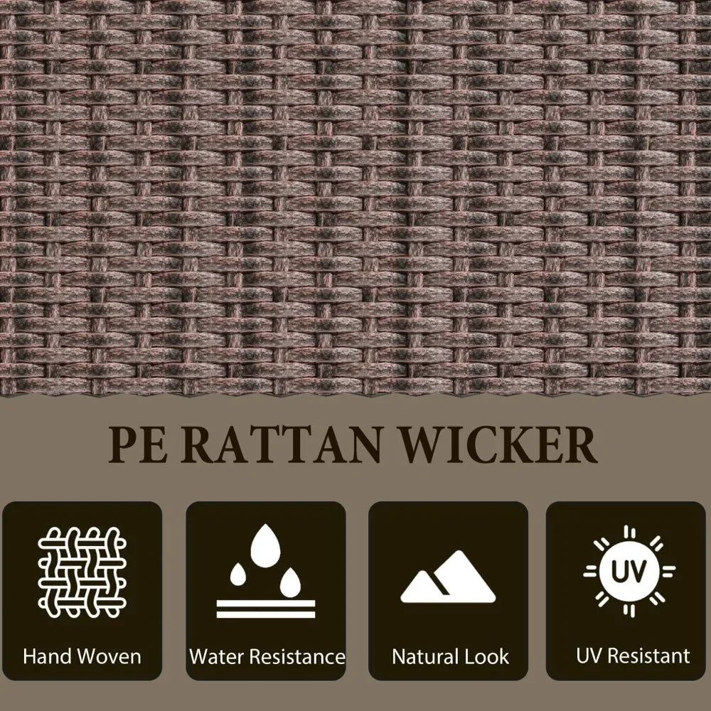 Rattan Wicker Outdoor Swivel Chairs and Table Bistro Set