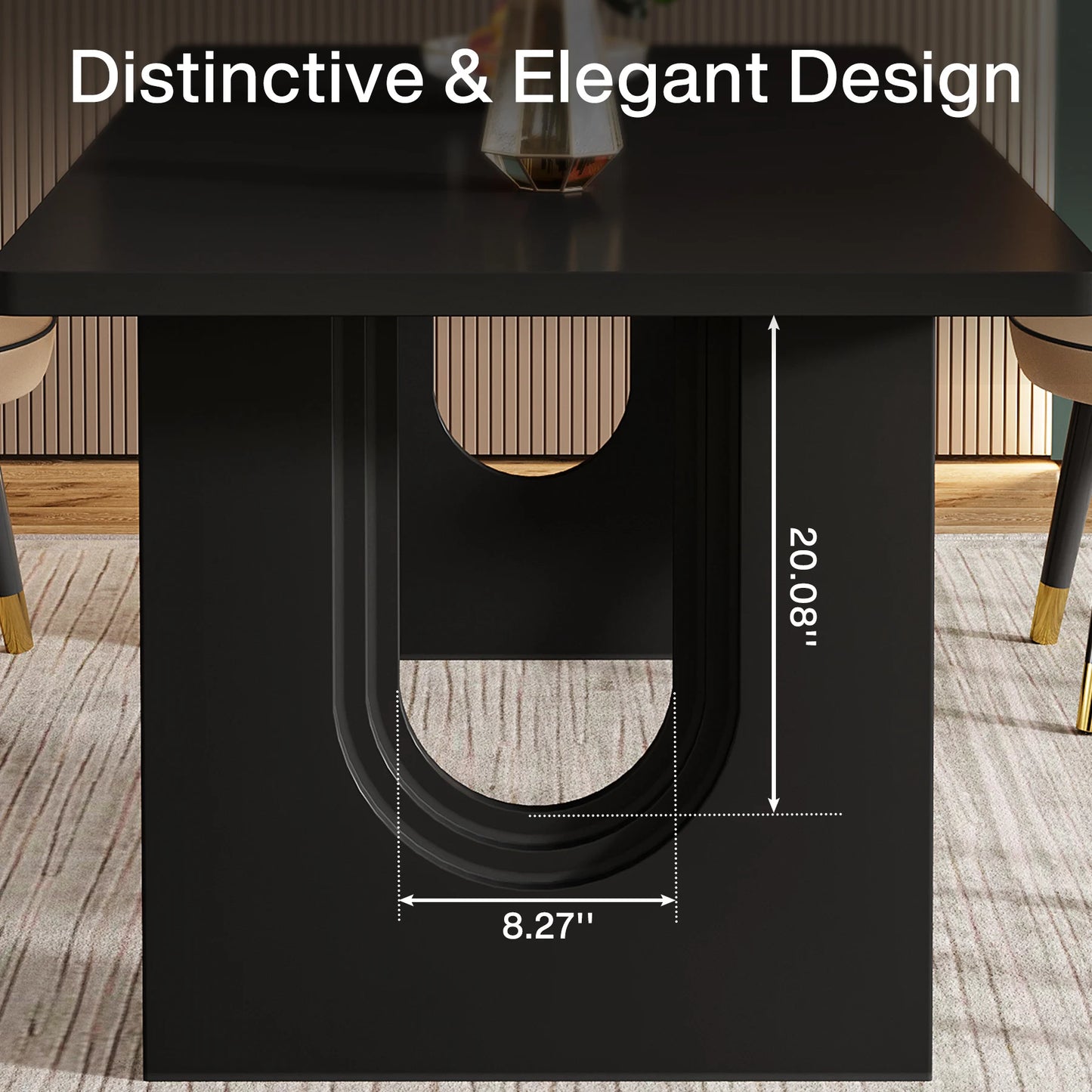 Tribesigns Modern Wood Pedestal Dining Table For Six