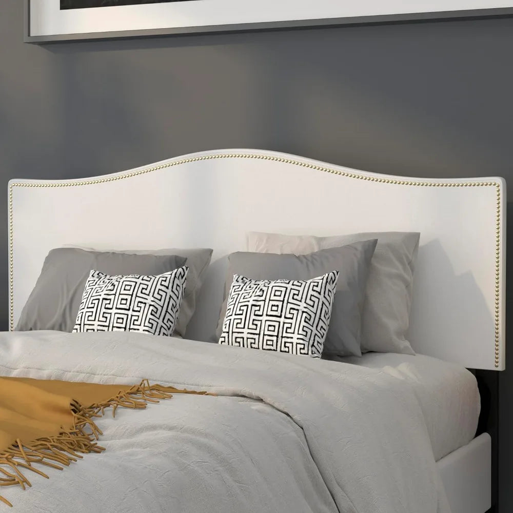 Upholstered Adjustable Headboard with Nailtrim Design