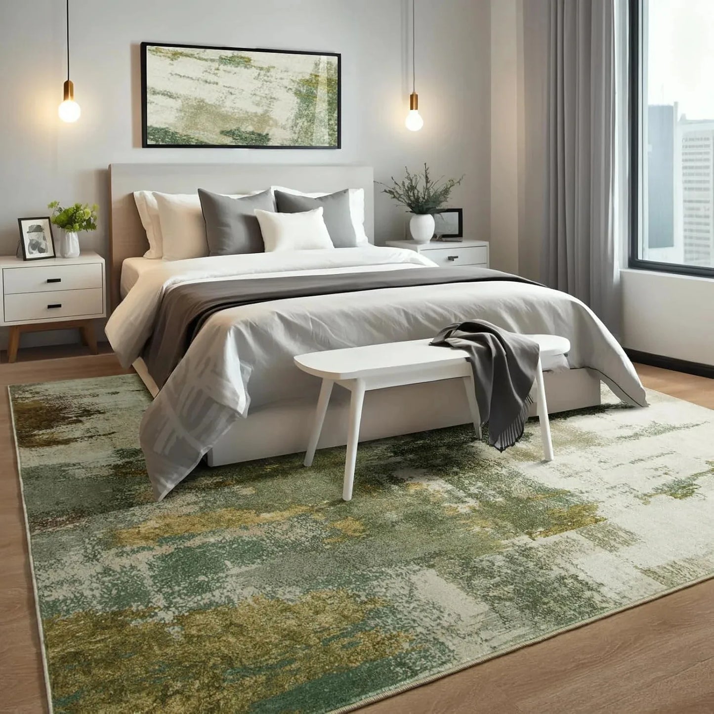 Machine Washable Non Slip Vintage Area Rug for Living Room