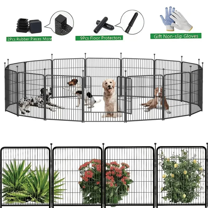 Heavy Duty Metal Dog Fence Portable Foldable Pet Playpen