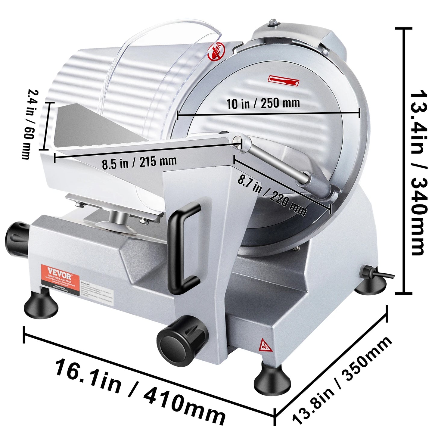 VEVOR Electric Meat Slicer with Adjustable Thickness for Home Use