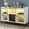 Modern Wine Bar Cabinet With LED Wine Rack And Storage