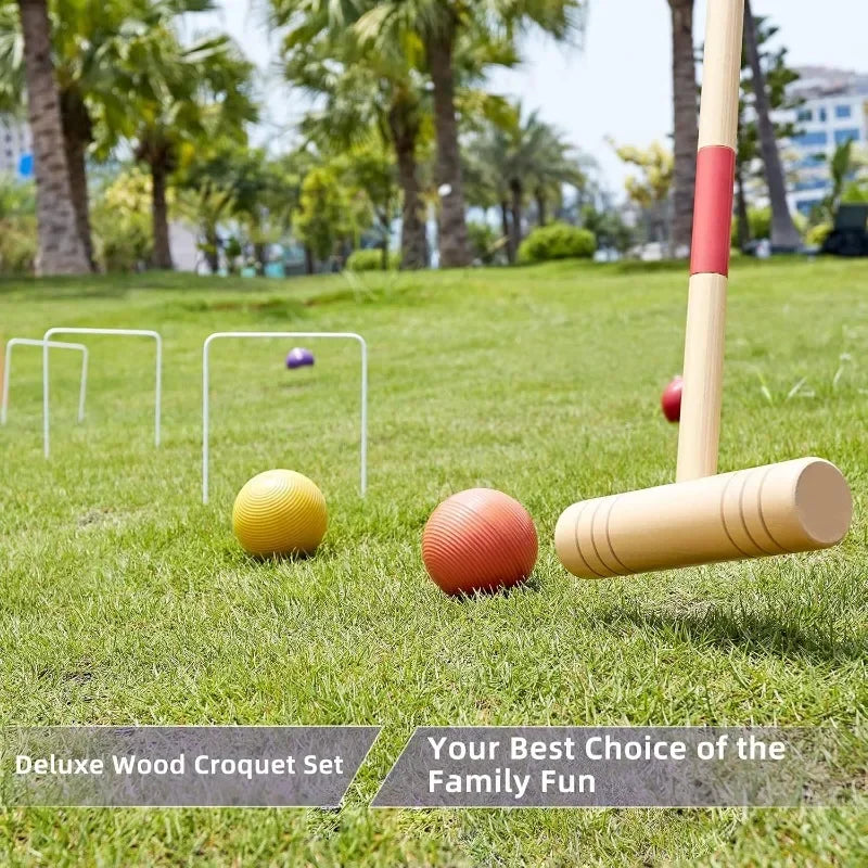 Deluxe Six Player Croquet Set for Backyard Fun