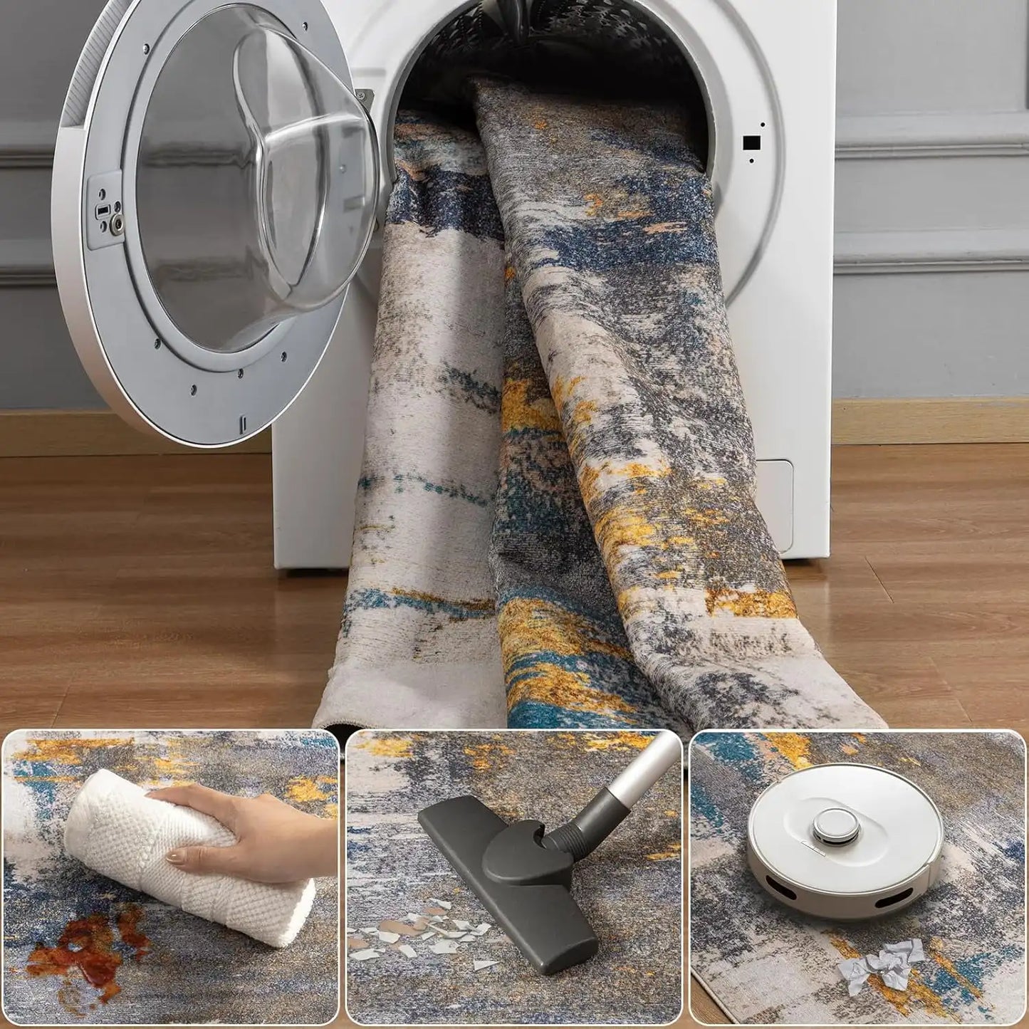 Machine Washable Non Slip Vintage Area Rug for Living Room