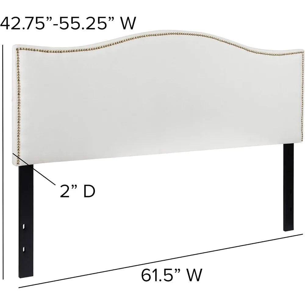 Upholstered Adjustable Headboard with Nailtrim Design