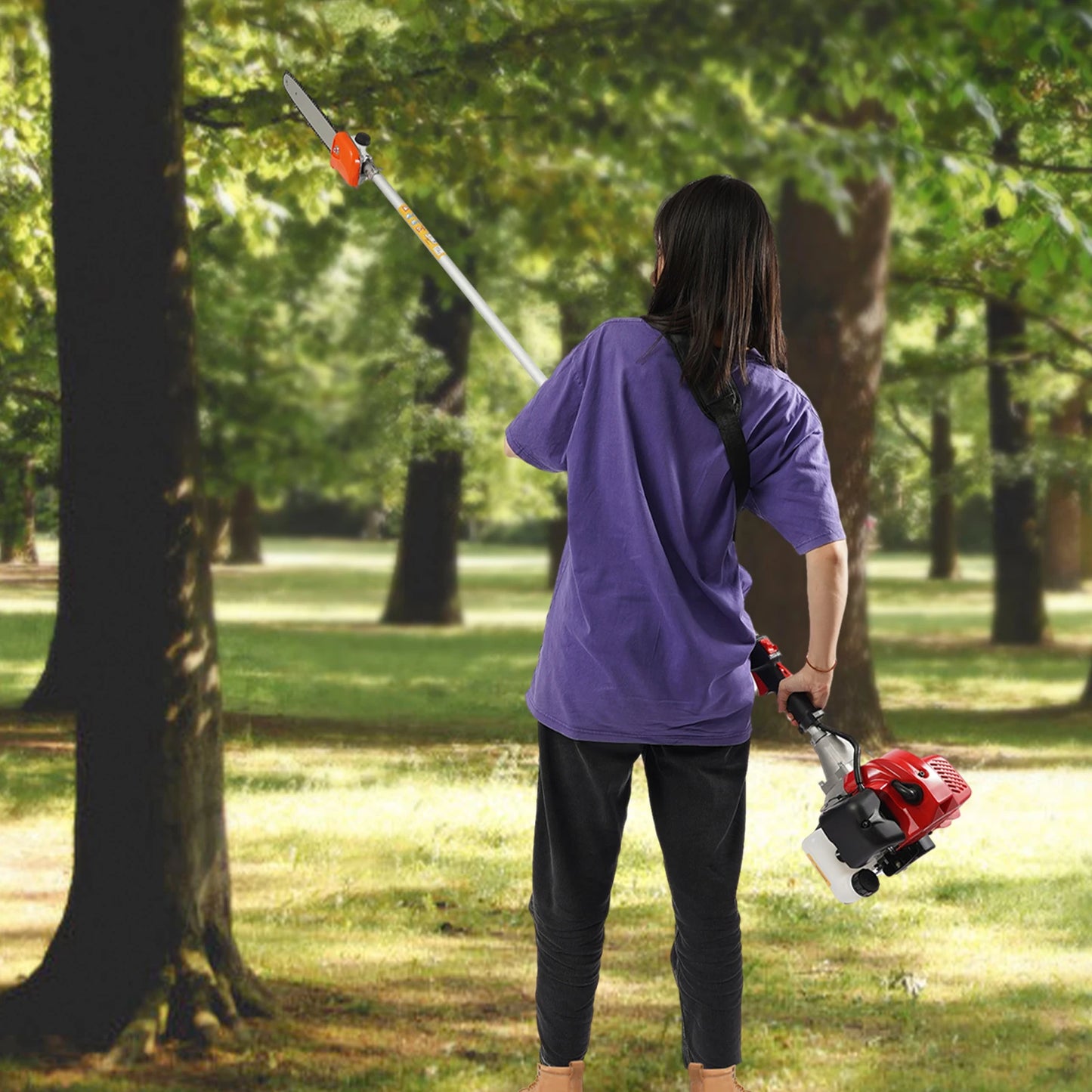 Efficient Garden Trimmer With Adjustable Pole Chain Saw