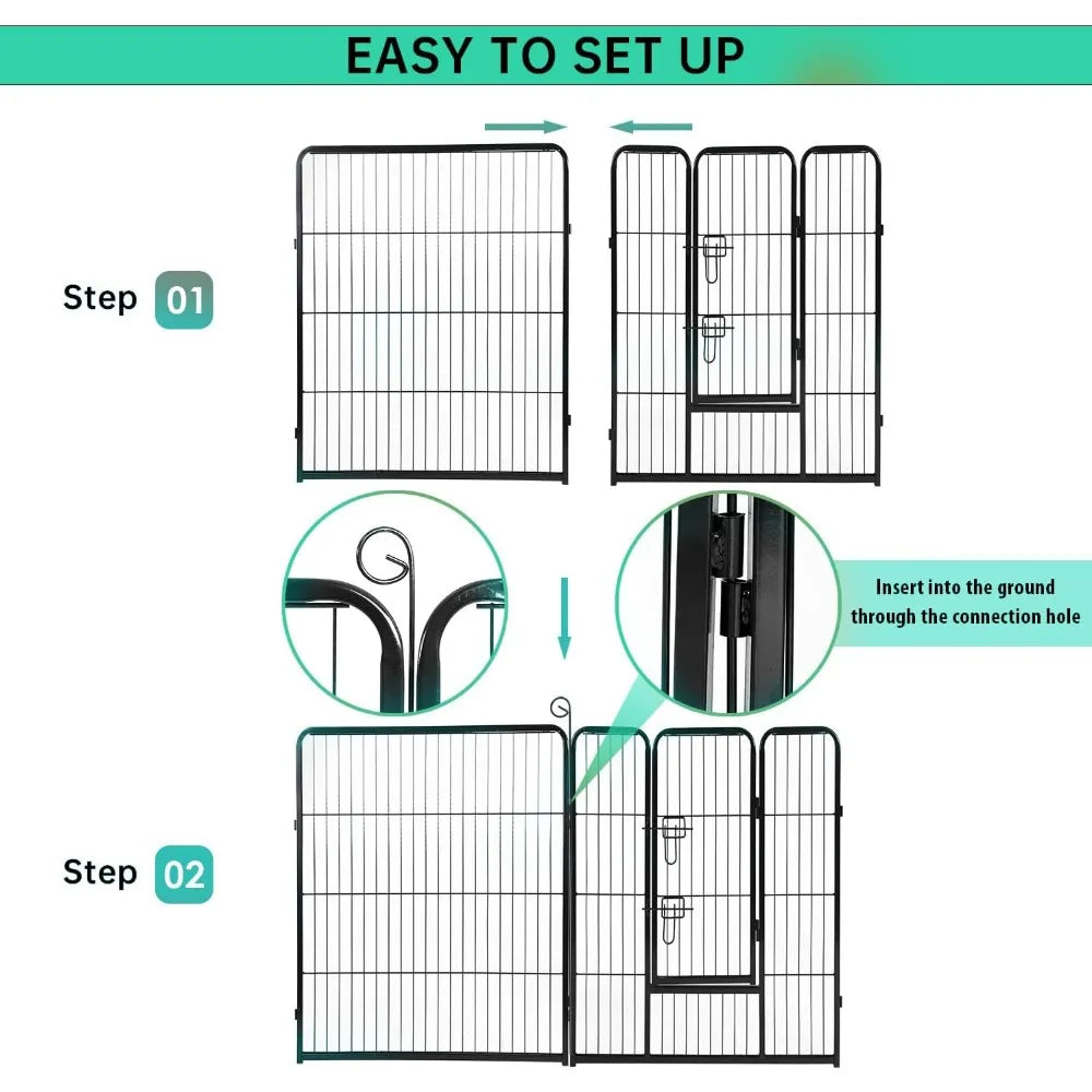Metal Dog Playpen for Indoor and Outdoor Pet Exercise