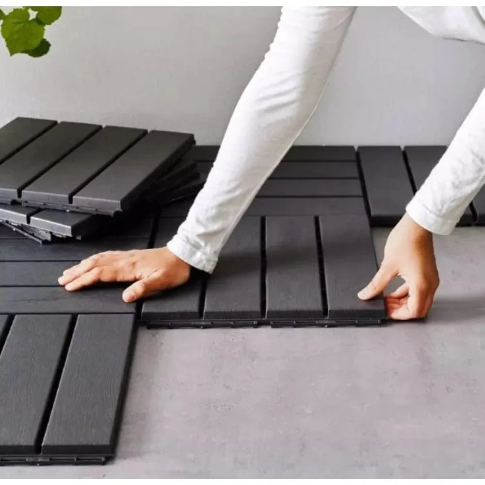 Interlocking Plastic Deck Tiles for Outdoor Patio and Balcony