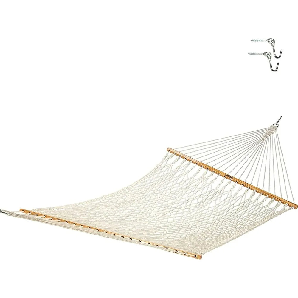 Original 13OC Original Deluxe Cotton Rope Hammock Handcrafted in The USA, Accommodates 2 People