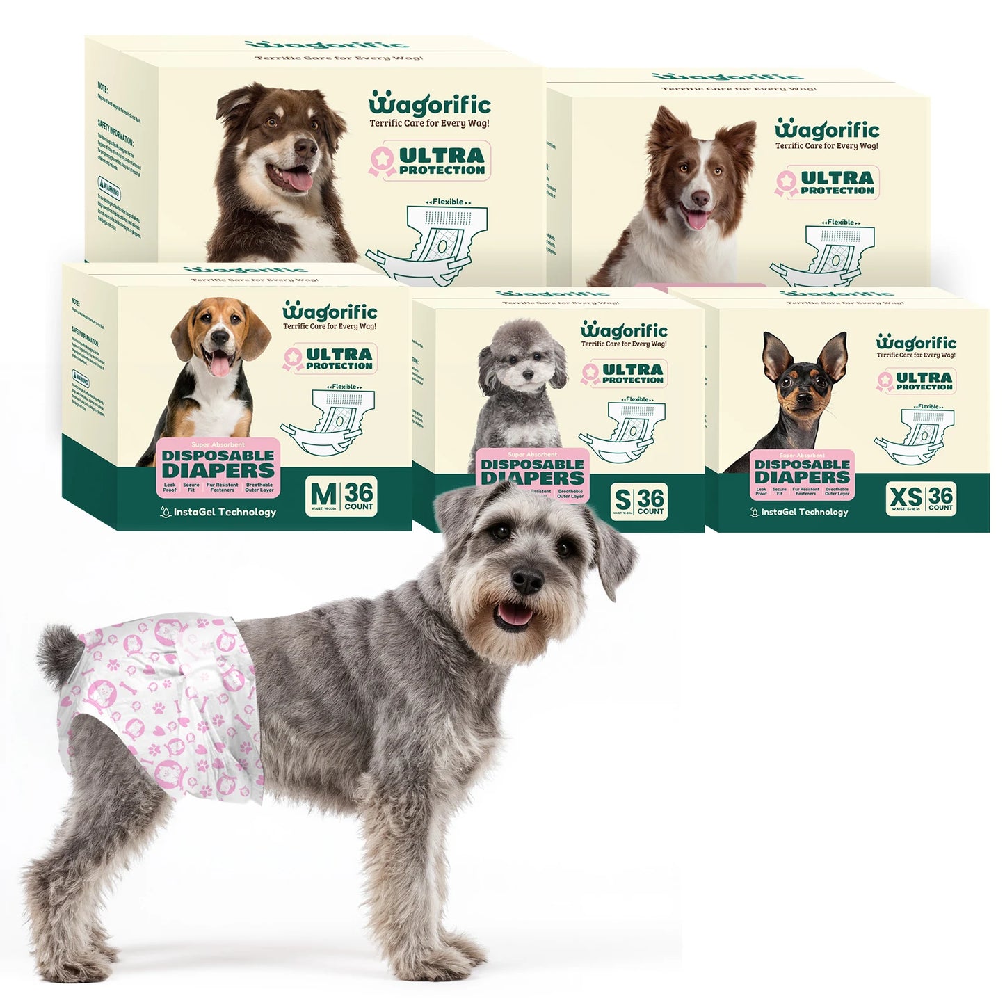 Leakproof Dog Diapers for Female Dogs - Adjustable and Soft