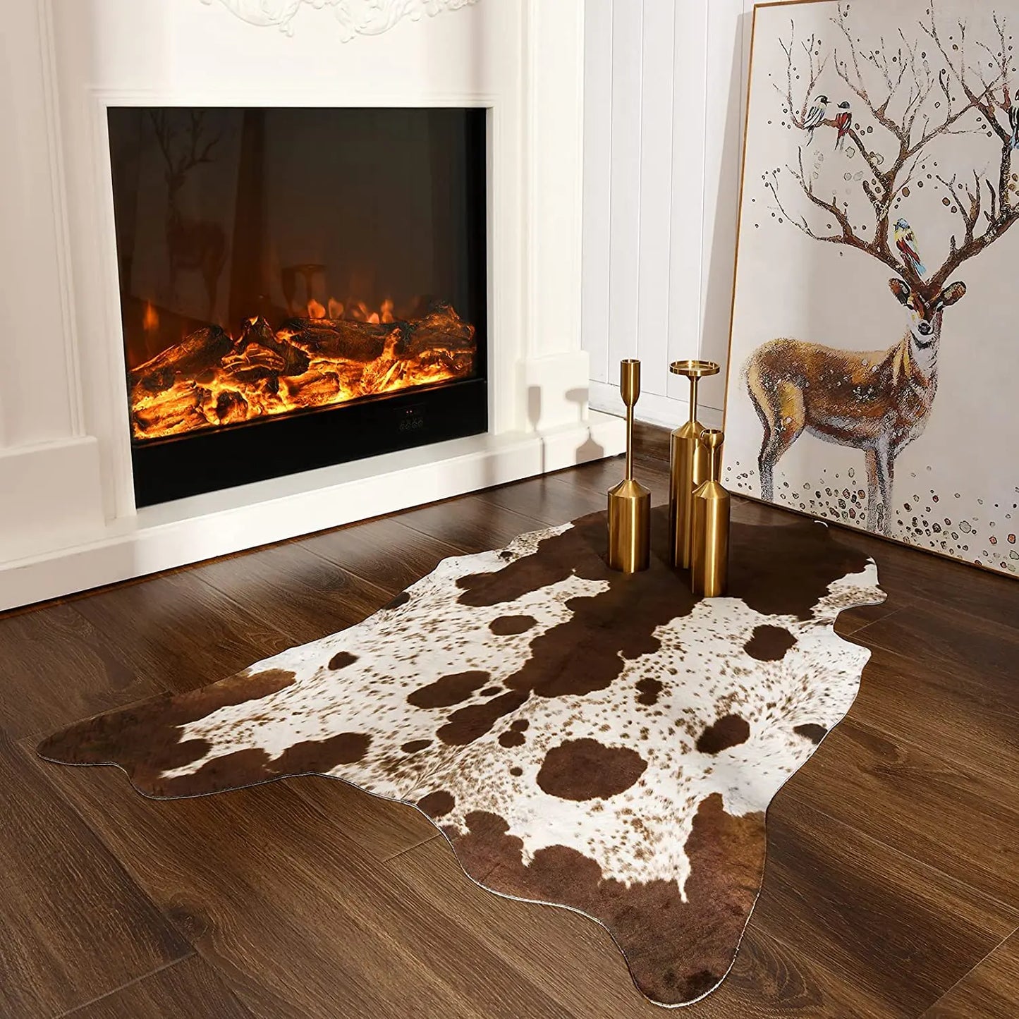 Faux Cowhide Animal Print Rug For Living Room Bedroom