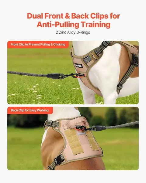 Adjustable Tactical Dog Harness for Large Dogs No Pull Design