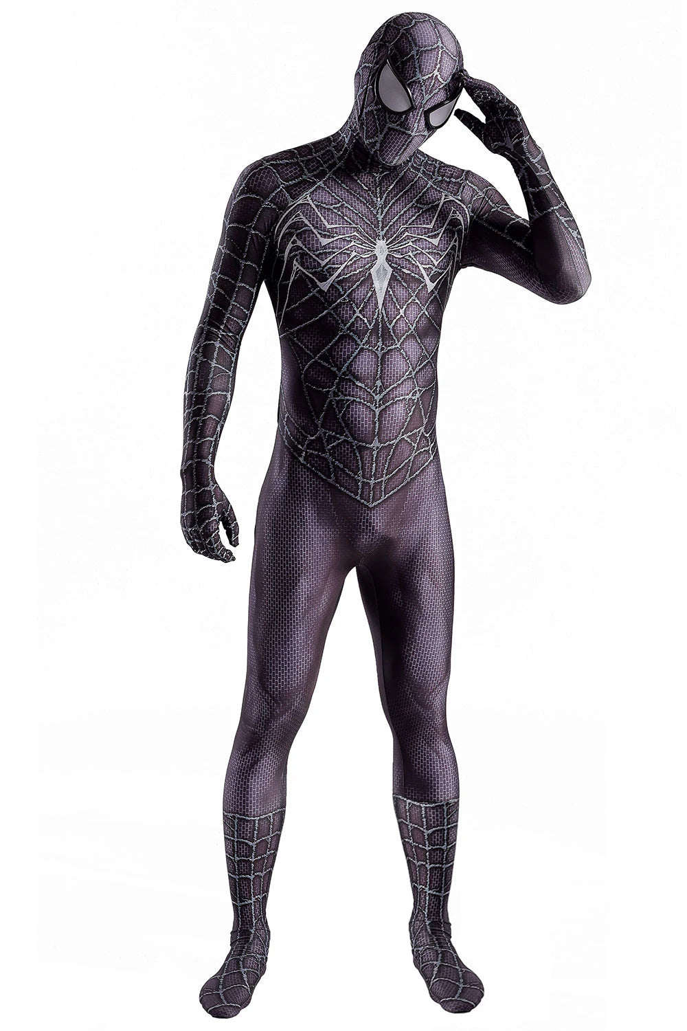 Black Venom Spider Web Hero Costume for Halloween Parties