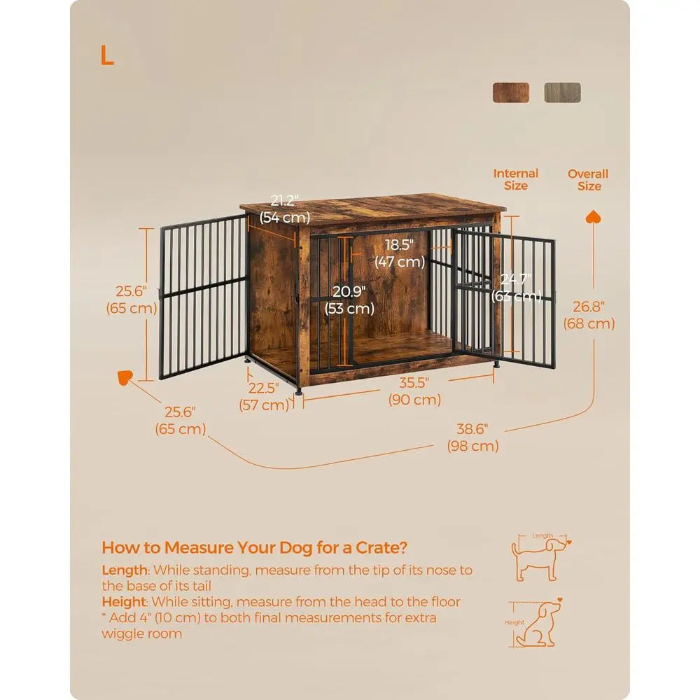 38.6-Inch Heavy-Duty Dog Crate Furniture End Table for Dogs Up to 70 lb