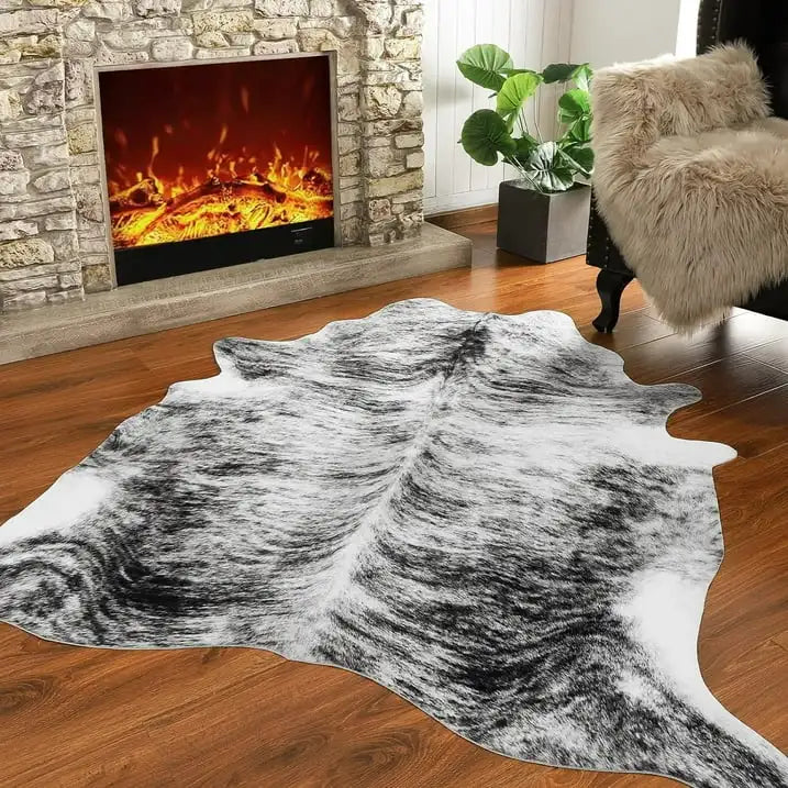 Faux Cowhide Animal Print Rug For Living Room Bedroom