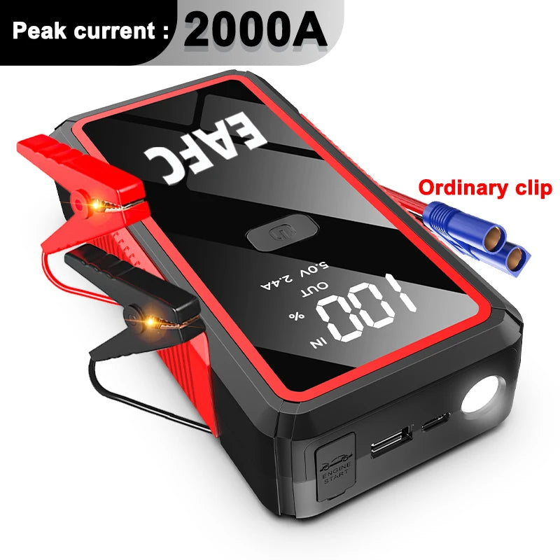 EAFC 2000A Car Jump Start Power Bank 12V Mini Emergency Starter Starter Battery Booster For 6L/4L Car Emergency Starter