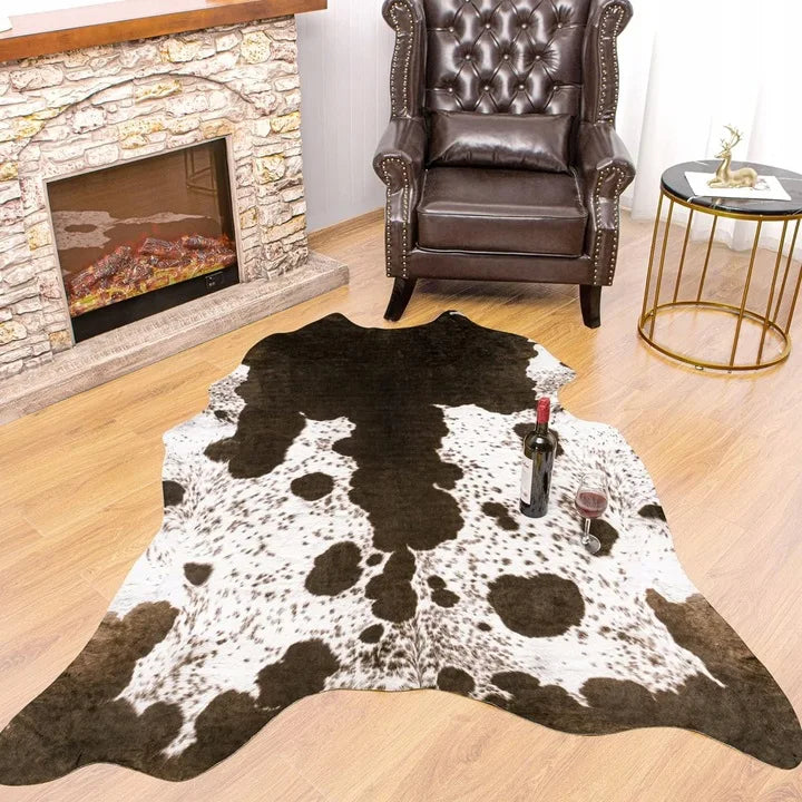 Faux Cowhide Animal Print Rug For Living Room Bedroom