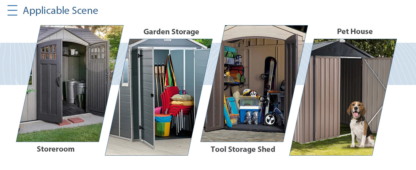 Durable Galvanized Steel Outdoor Storage Shed With Lock
