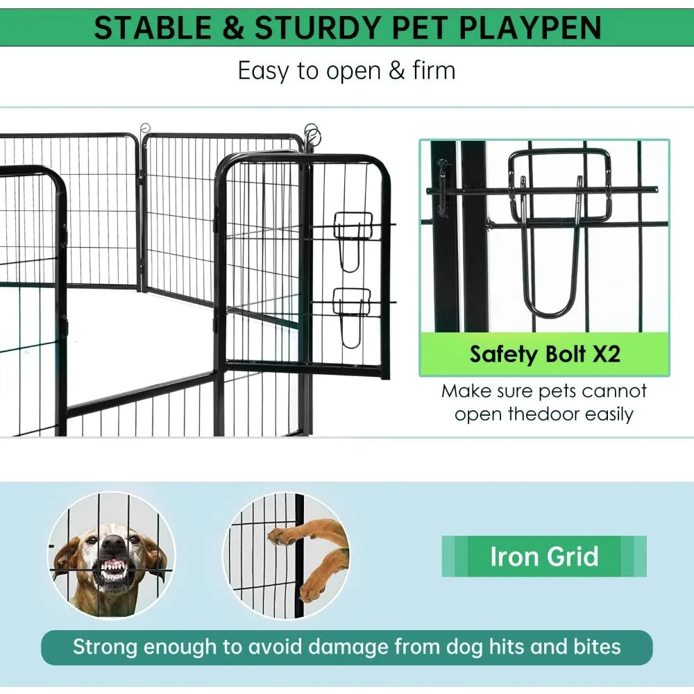 Metal Dog Playpen for Indoor and Outdoor Pet Exercise
