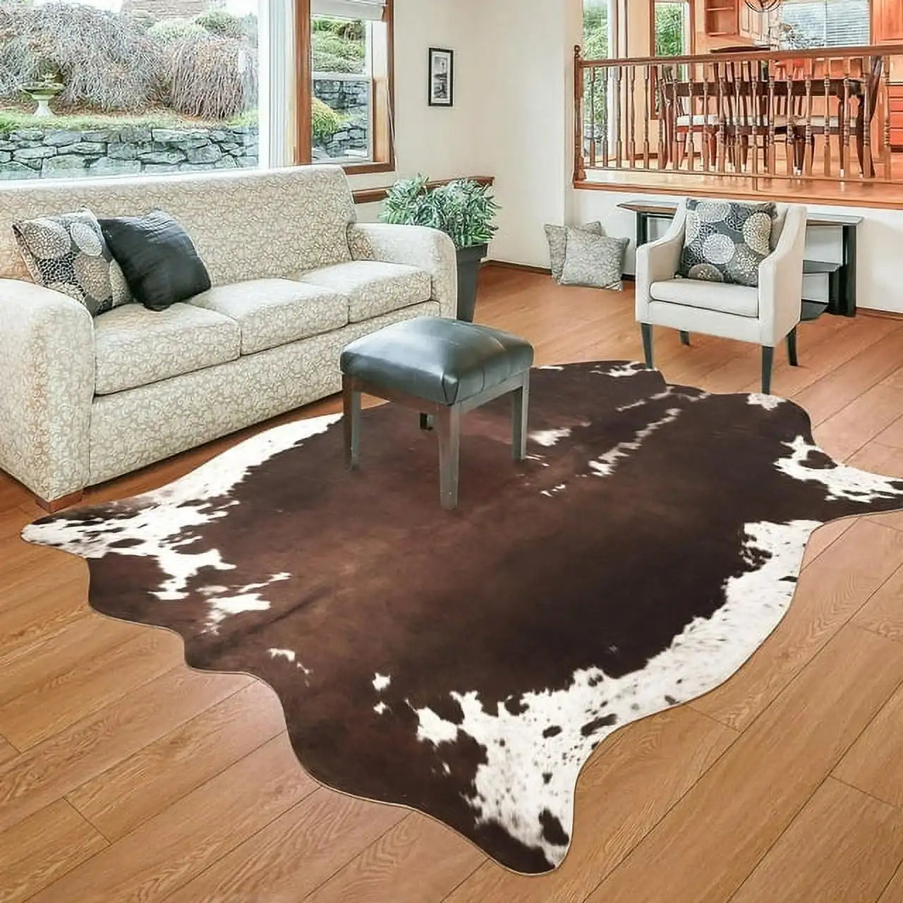 Faux Cowhide Animal Print Rug For Living Room Bedroom