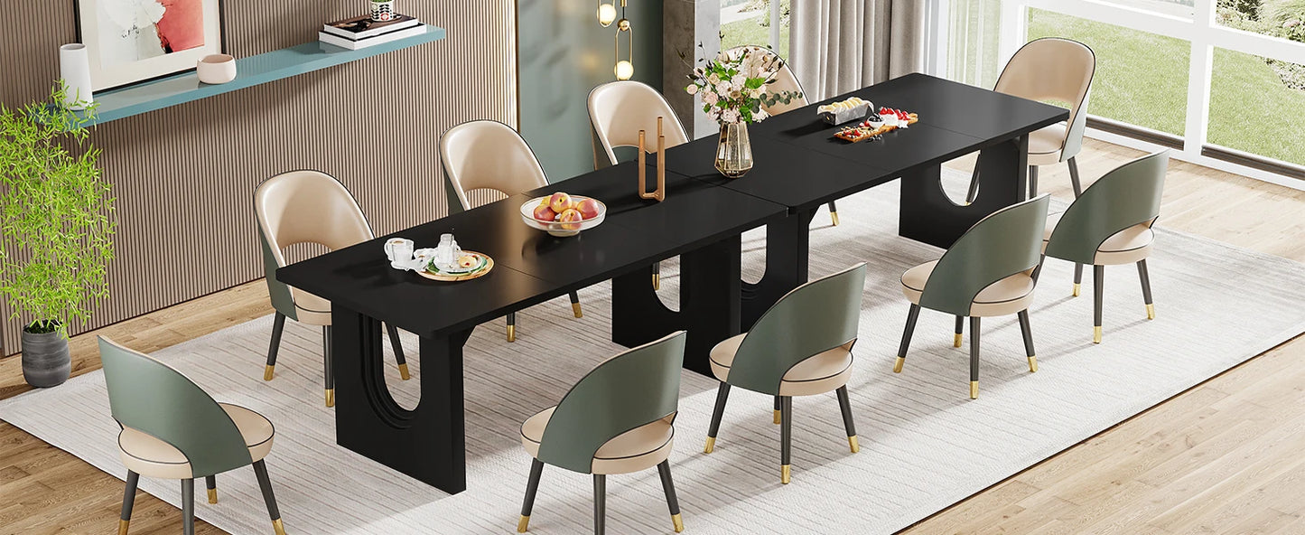 Tribesigns Modern Wood Pedestal Dining Table For Six