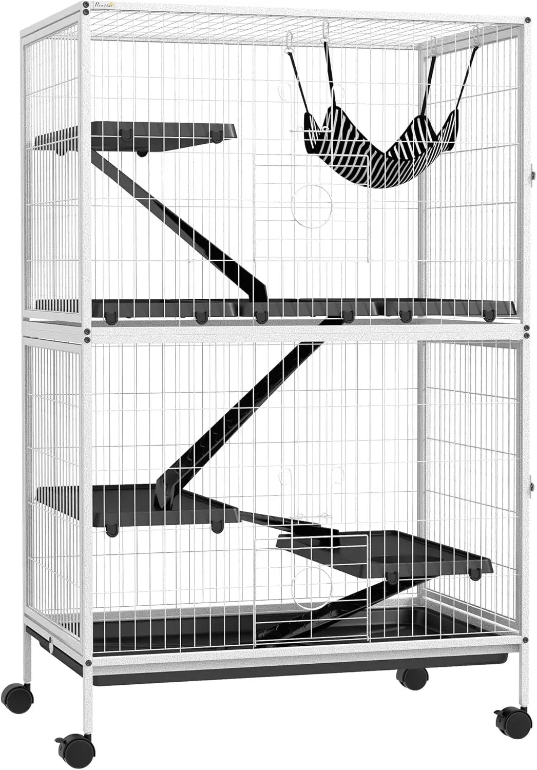 Spacious 5-Tier Small Animal Cage with Hammock Accessory