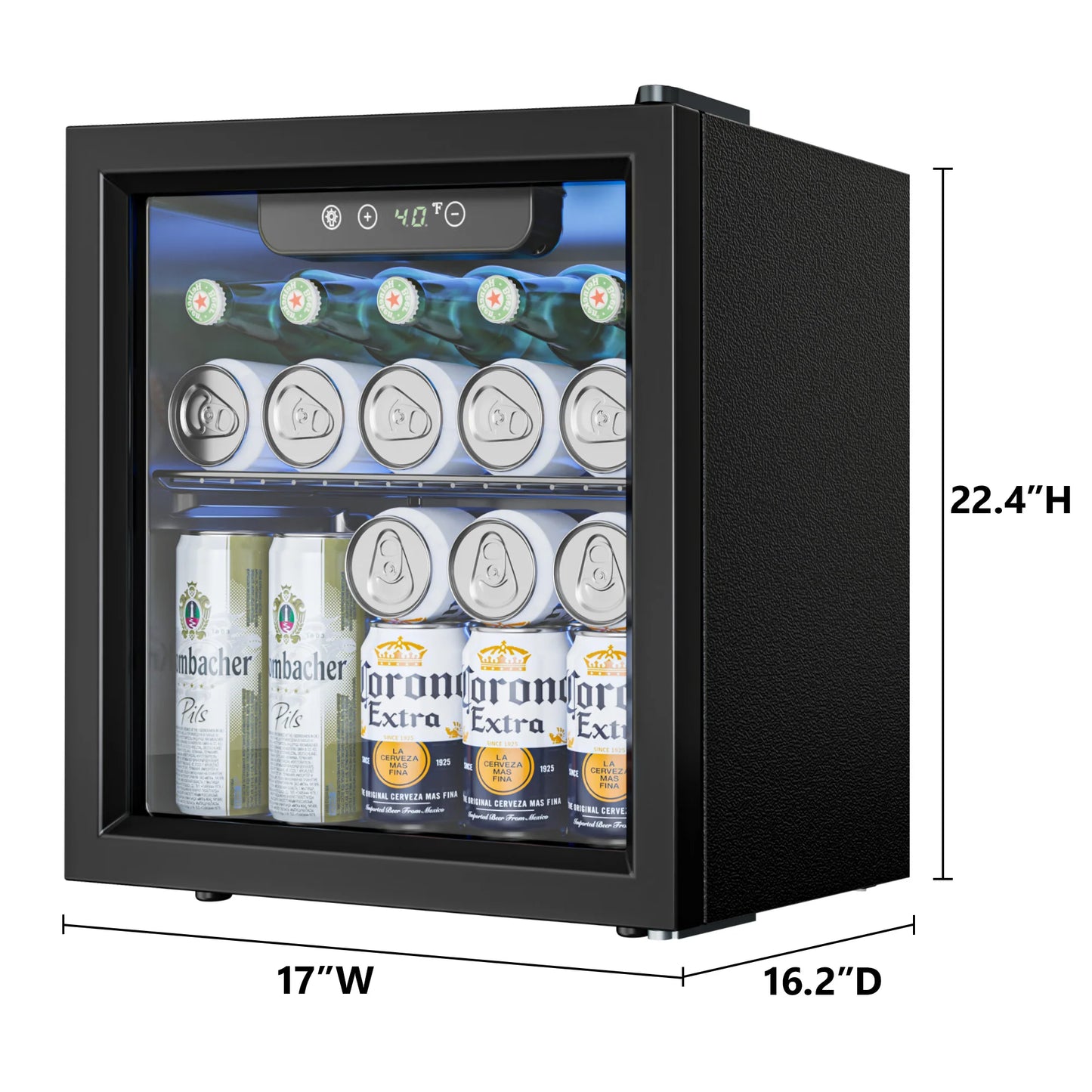 Digital Beverage Refrigerator With Adjustable Temperature For Home Bar