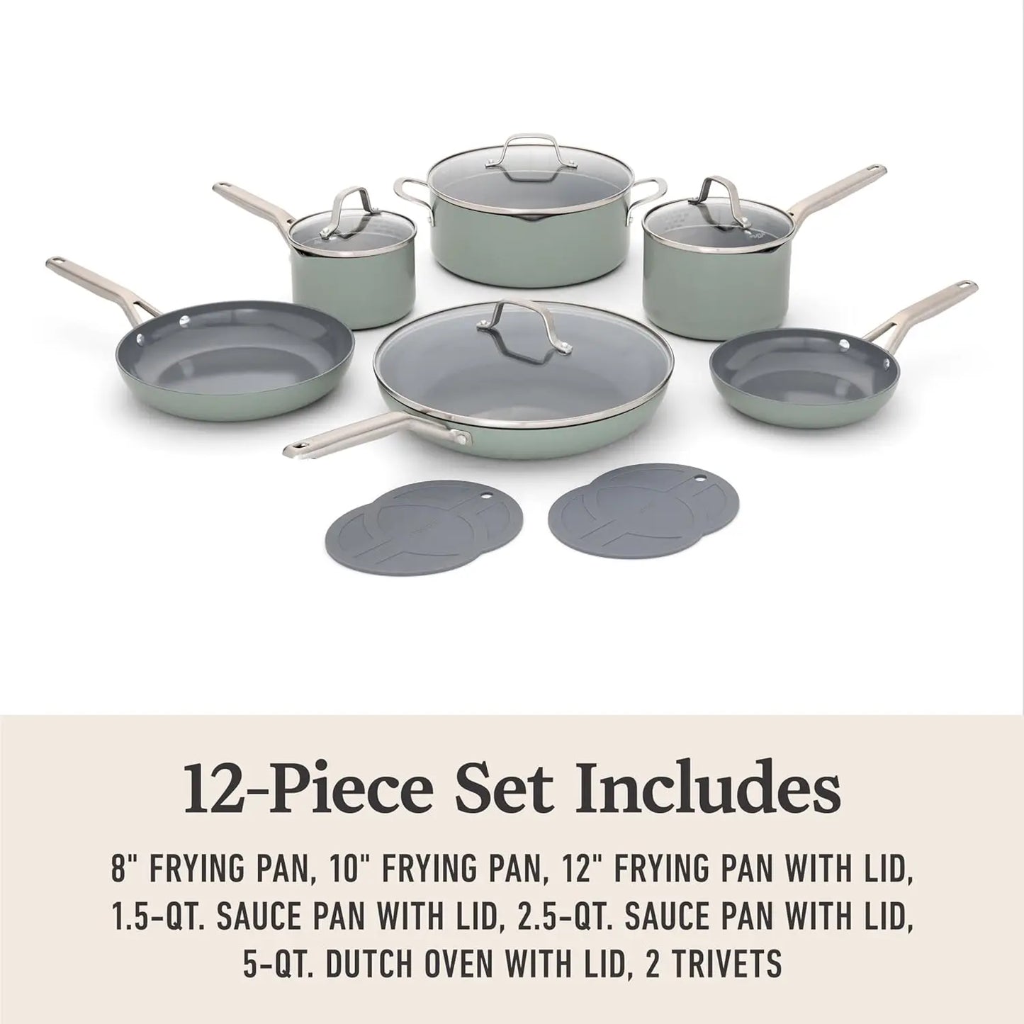Ceramic Nonstick Cookware Set Dishwasher Safe And Oven Safe