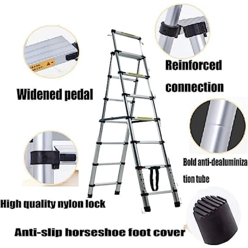 Aluminum A Frame Extension Telescoping Ladder For Home
