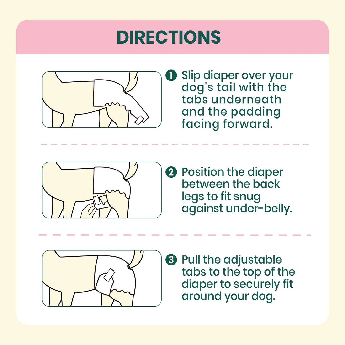 Leakproof Dog Diapers for Female Dogs - Adjustable and Soft