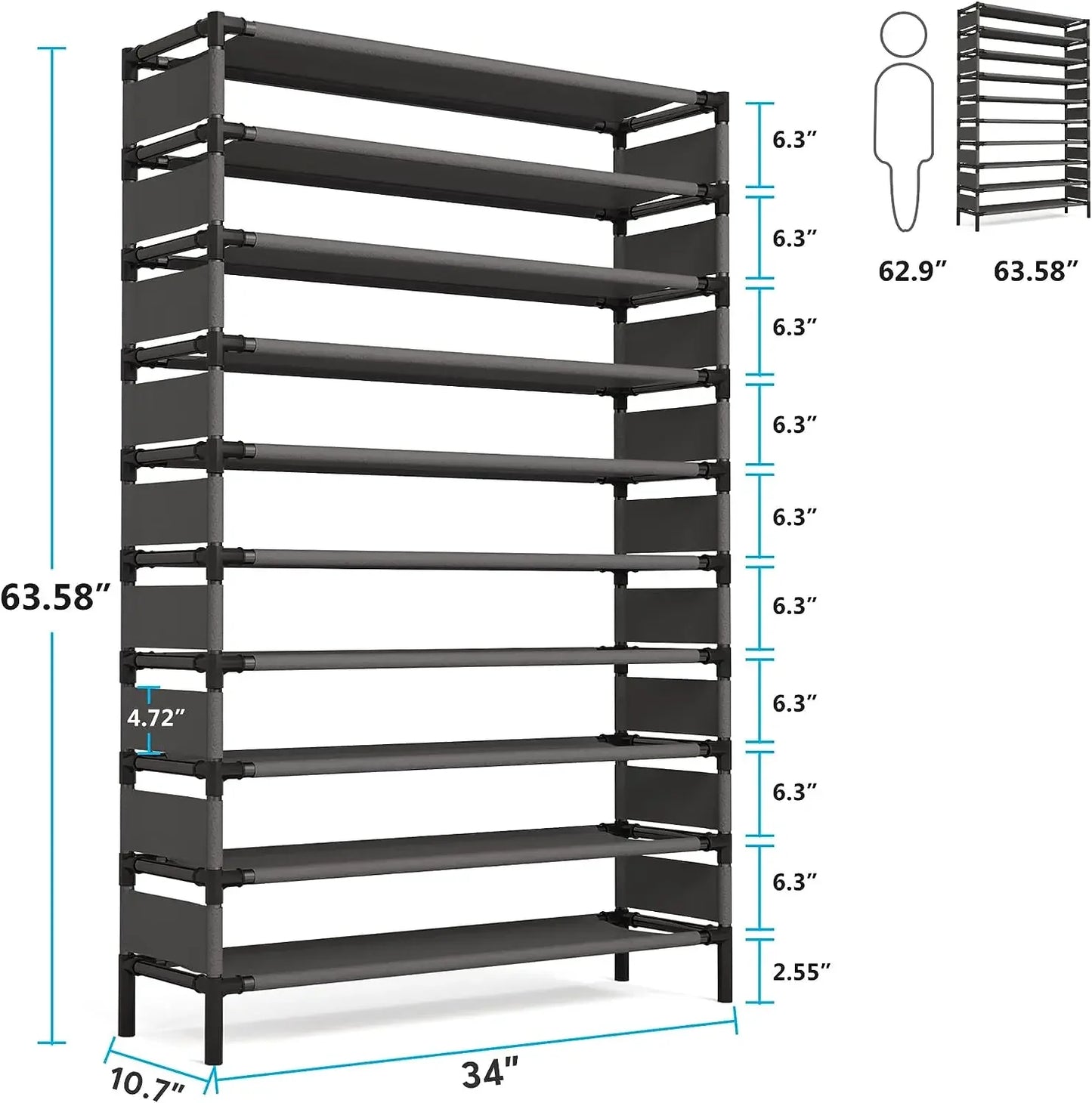Tribesigns Space Saving Metal Shoe Rack Organizer