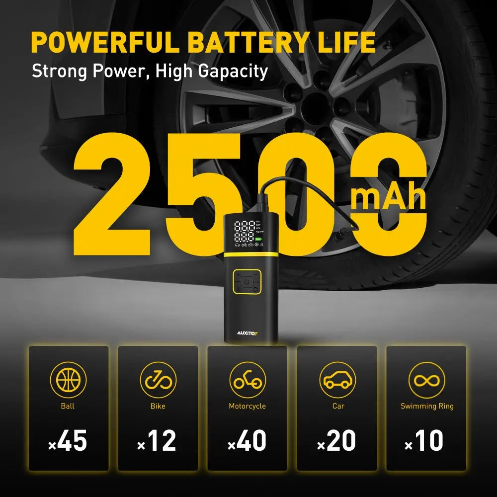 AUXITO Car Jump Starter Air Pump Power Bank Lighting Portable Air Compressor 4 In 1 Cars Battery Starters Auto Tyre Inflator