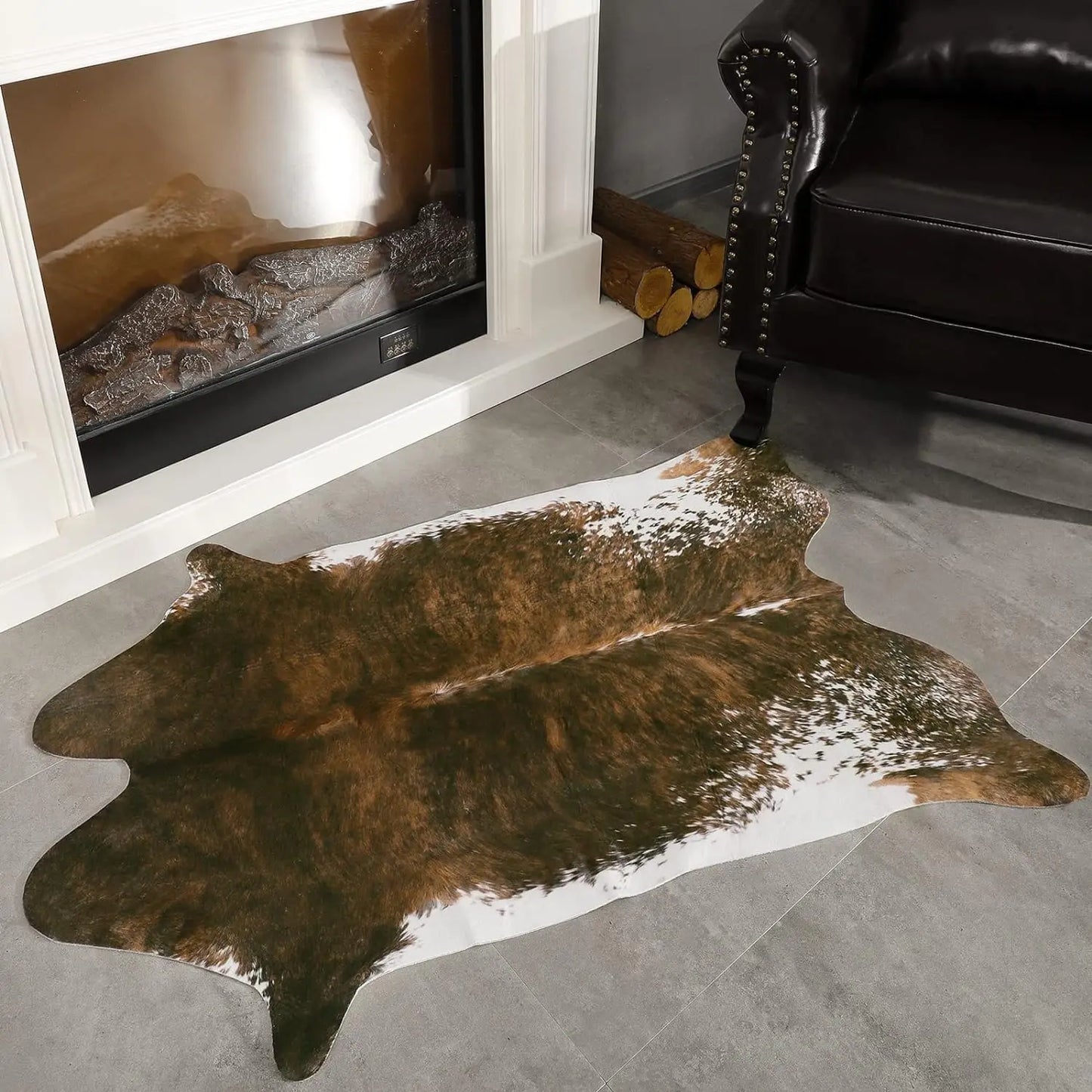Faux Cowhide Animal Print Rug For Living Room Bedroom