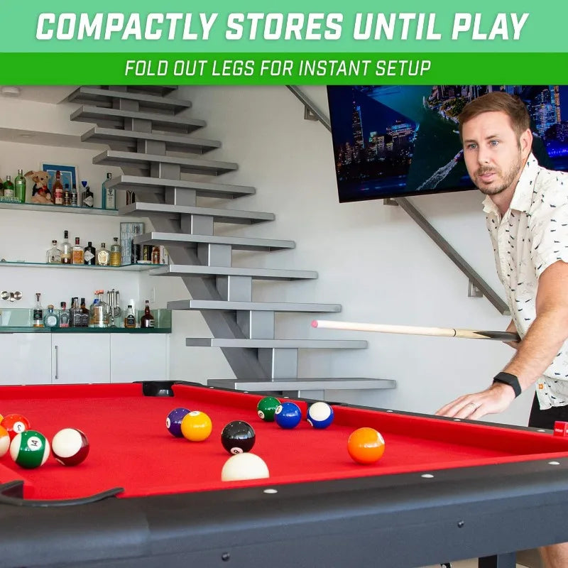 Portable Billiards Table Complete Set with Cues and Balls