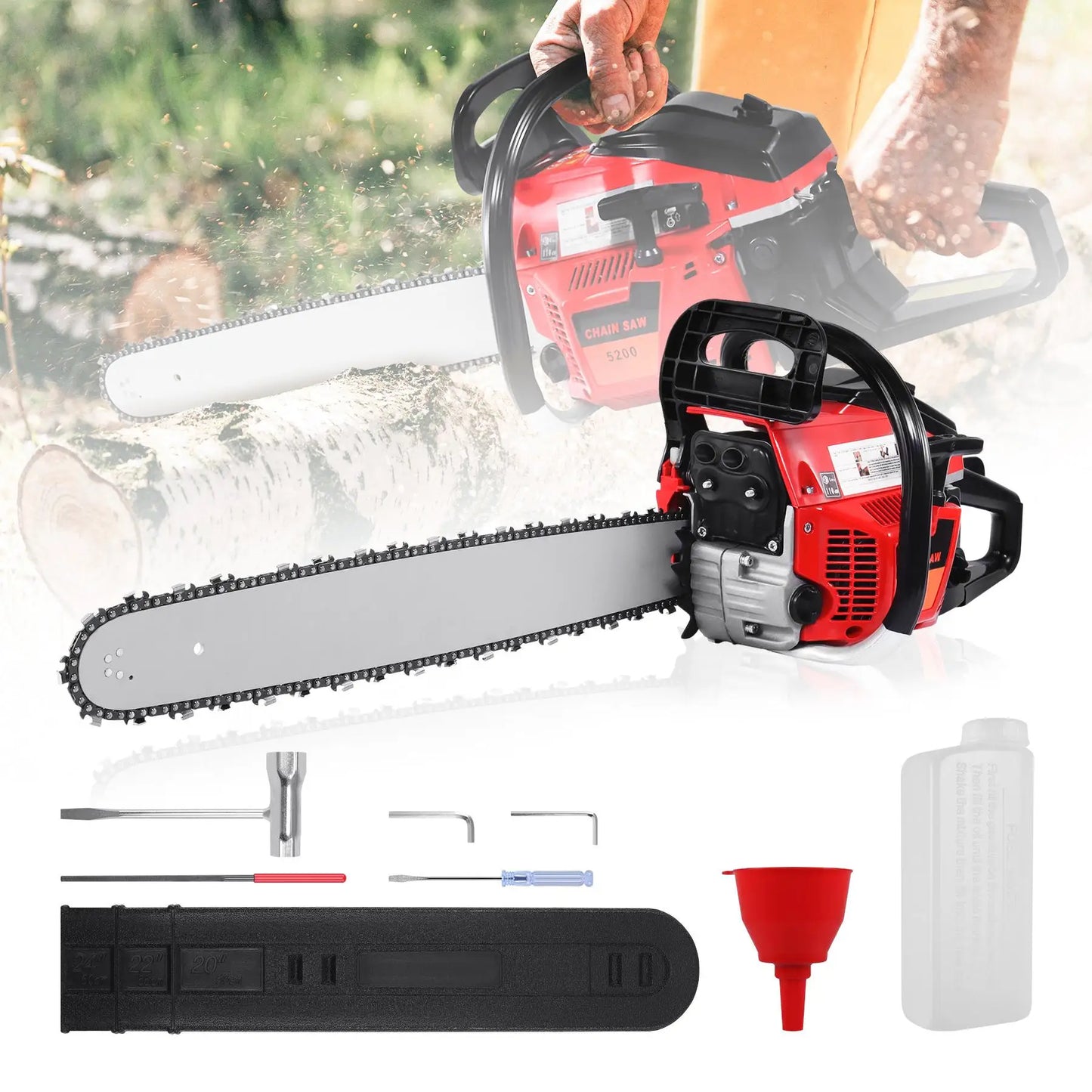 Gas Powered Chainsaw for Effortless Outdoor Cutting Tasks