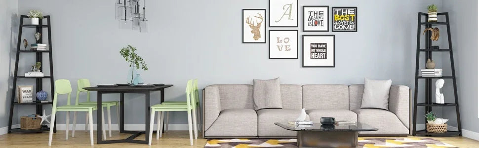 Modern Industrial Corner Ladder Shelf For Books Plants Decor