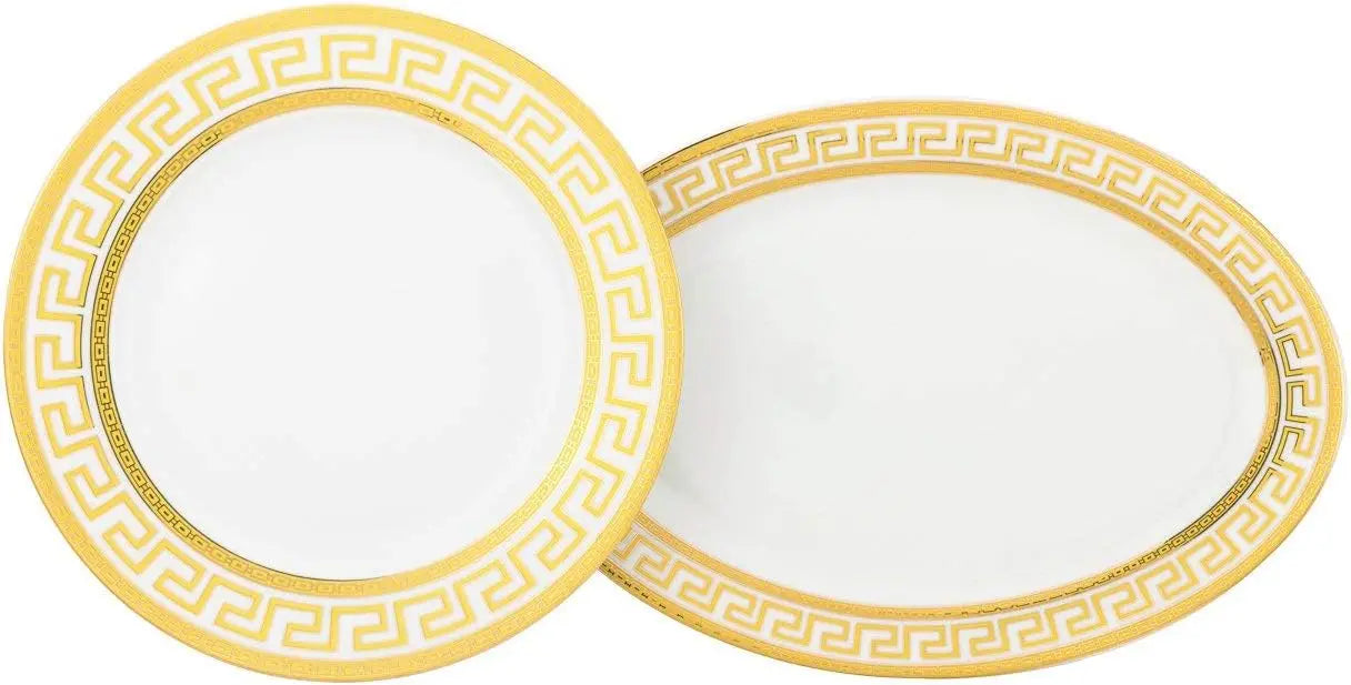 Bone Porcelain Dinnerware Set Antique Greek Design