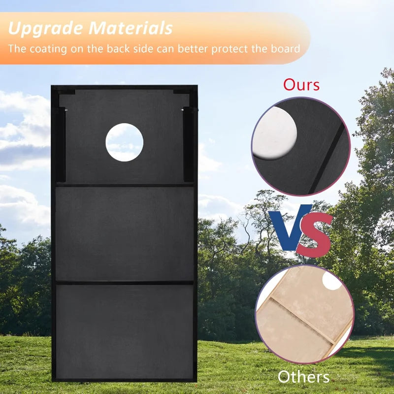 Cornhole Set, Tailgate/Regulation Size Cornhole Boards with 8 Bean Bags and Carrying Case, 3x2/4x2 Corn Hole Outdoor Game Toss B