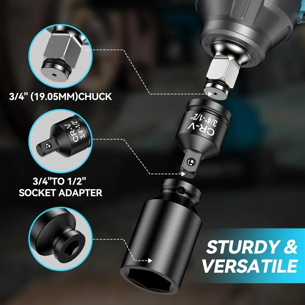 Cordless High Torque Impact Wrench with Brushless Motor Battery