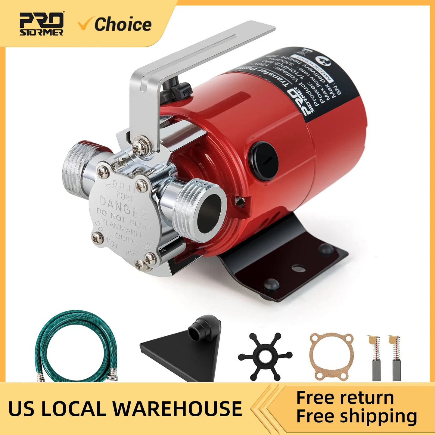 Prostormer 120V Portable Water Transfer Pump With Hose Kit