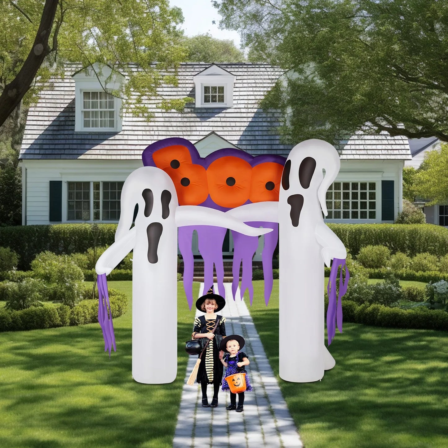 Halloween Inflatable Ghost Arch Decoration With LED Lights