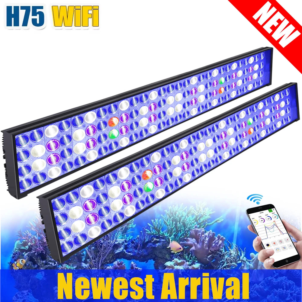 PopBloom WiFi LED Aquarium Light Full Spectrum Reef Corals