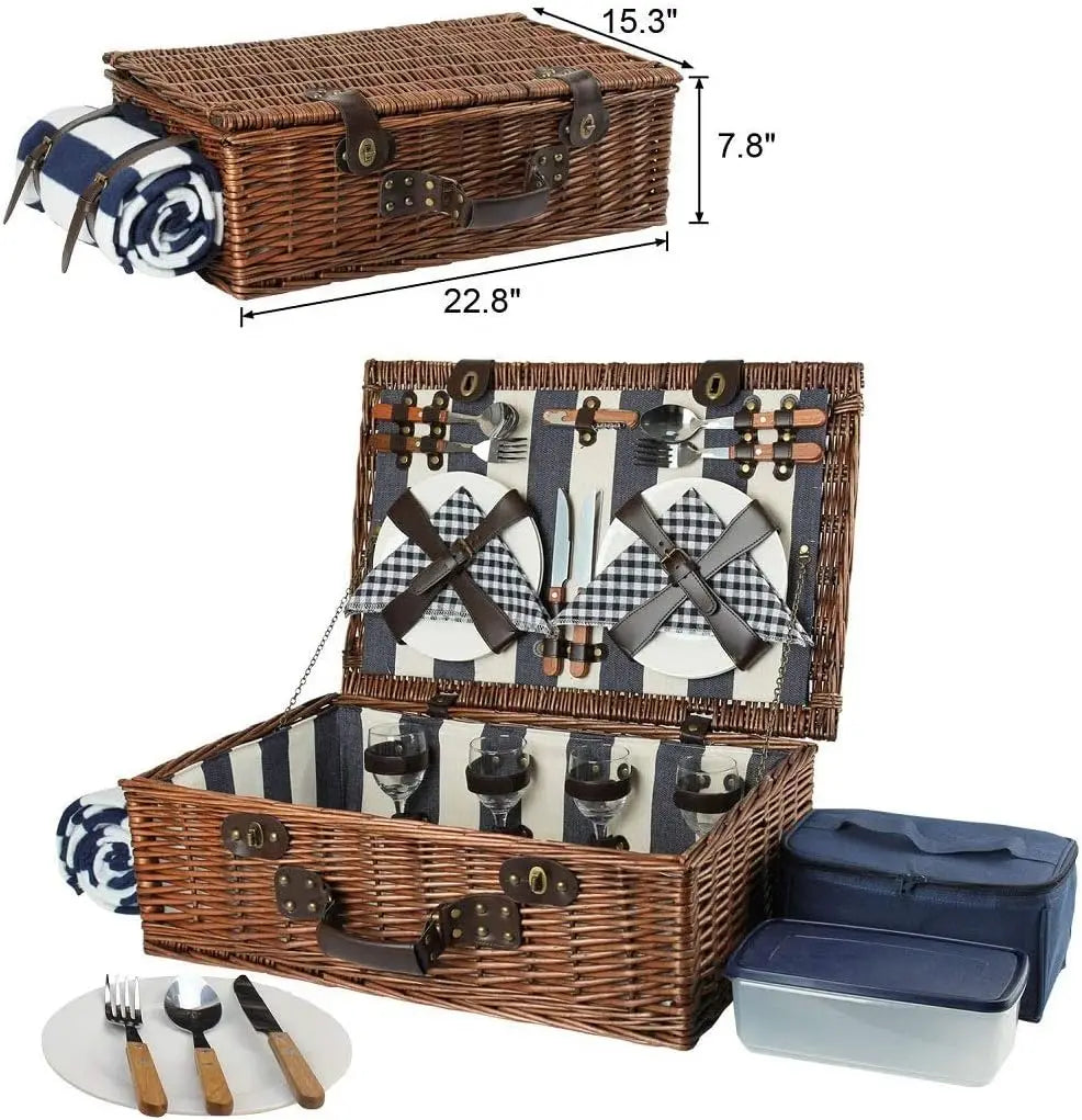 Willow Picnic Basket Set for Perfect Outdoor Adventures