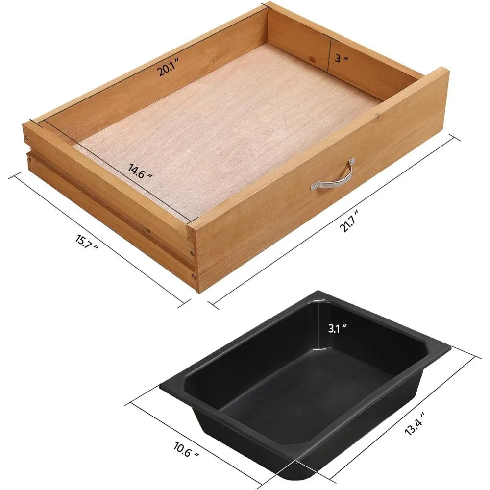 Outdoor Garden Potting Bench With Sink And Open Shelves