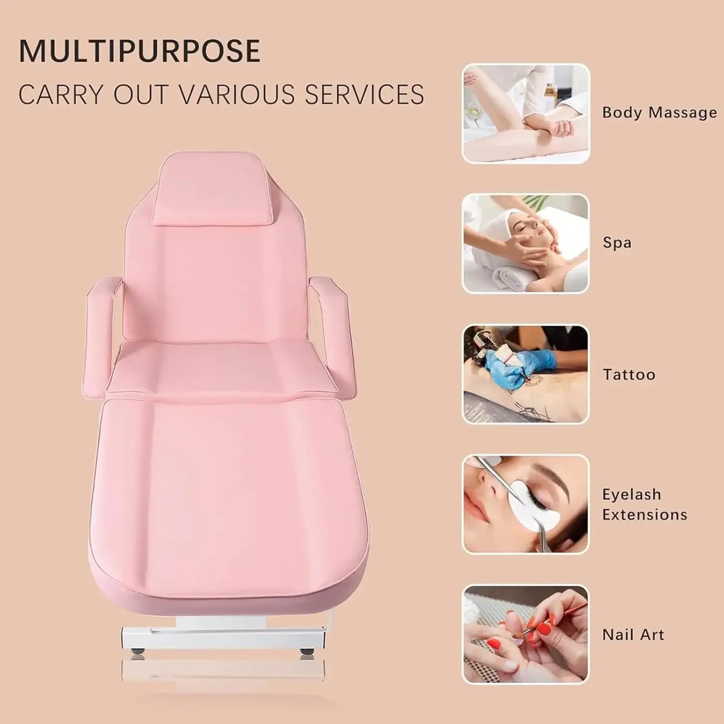 Multipurpose Spa Table With Hydraulic Stool And Chair