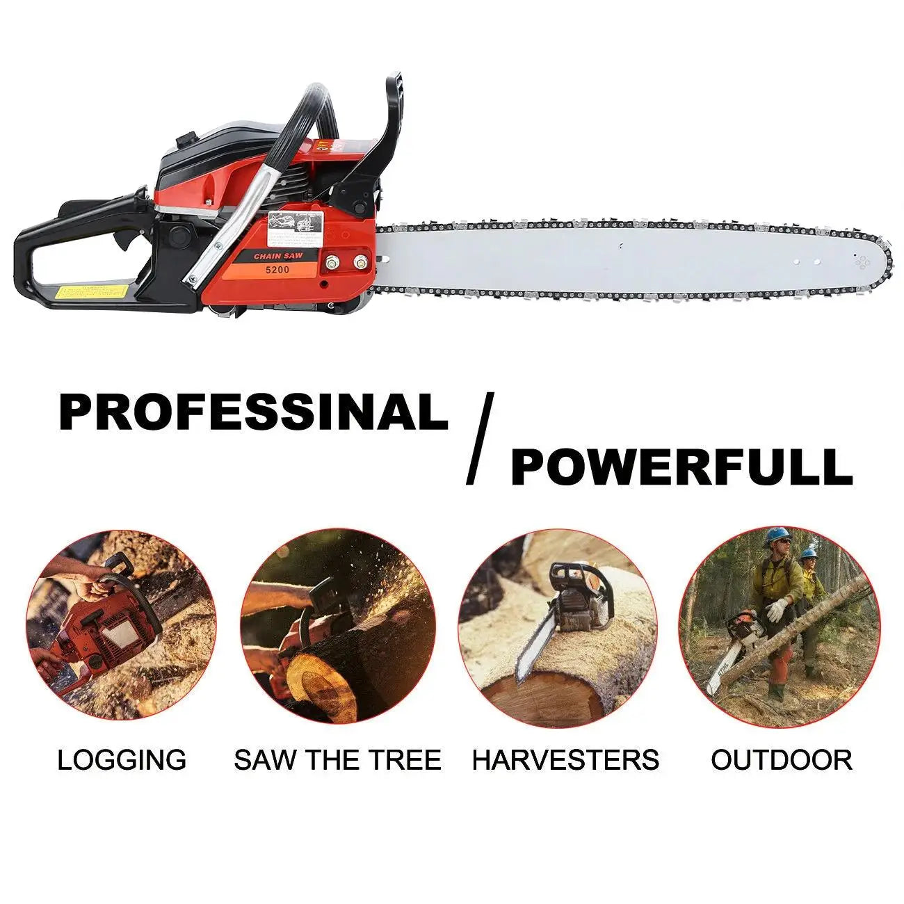 Gas Powered Chainsaw for Effortless Outdoor Cutting Tasks